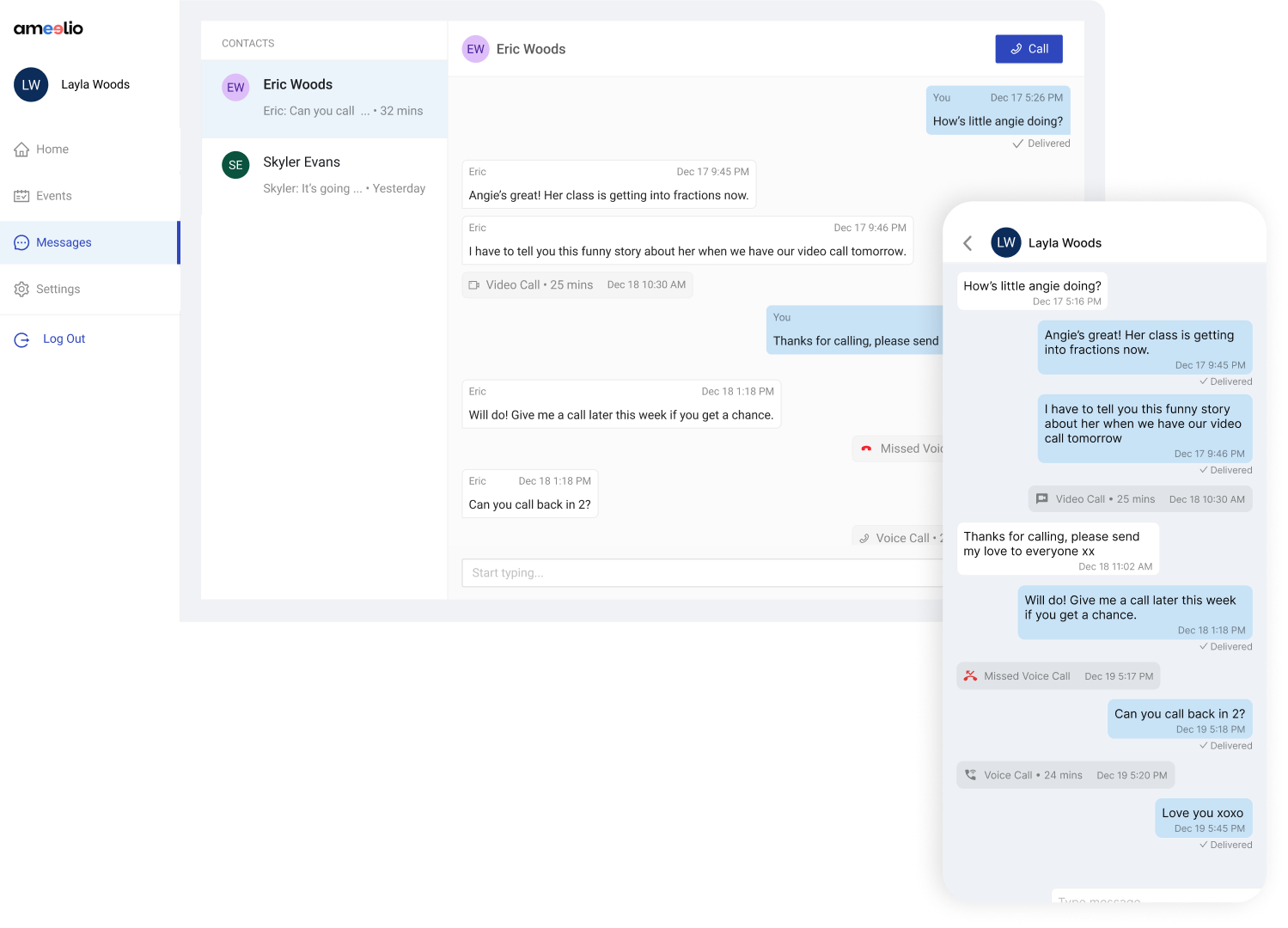 E Messaging Family Communications Products Ameelio